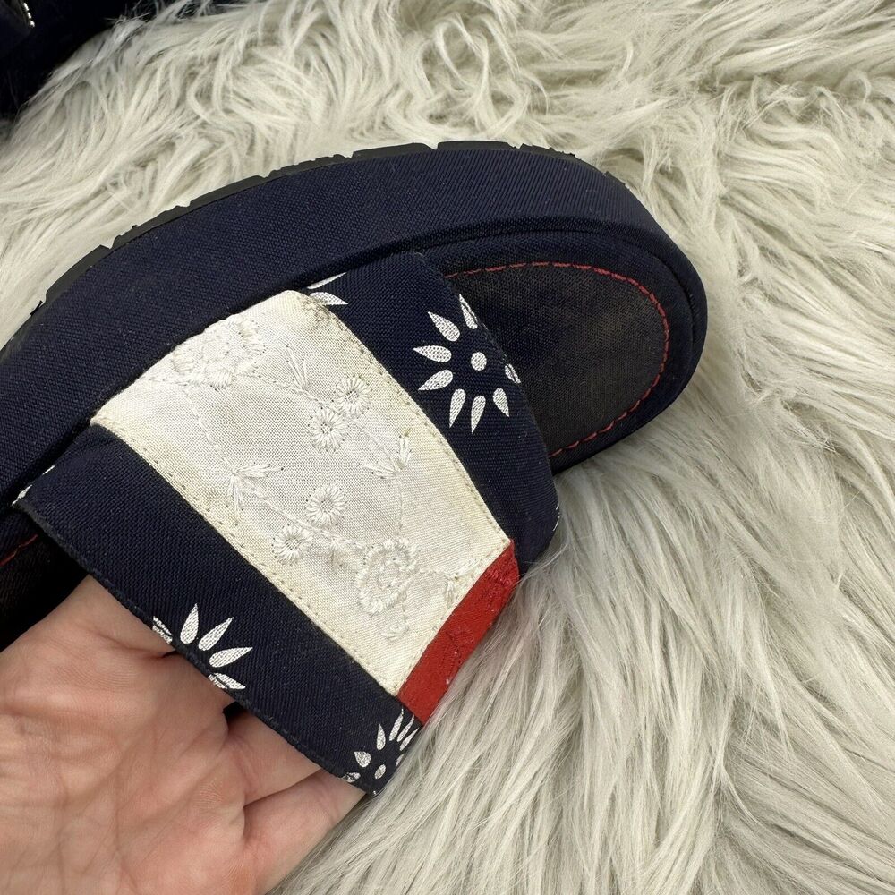 Tommy Hilfiger Women's Platform Slide Sandals Size 8.5 Chunky Y2K Flag Spellout - Picture 4 of 9